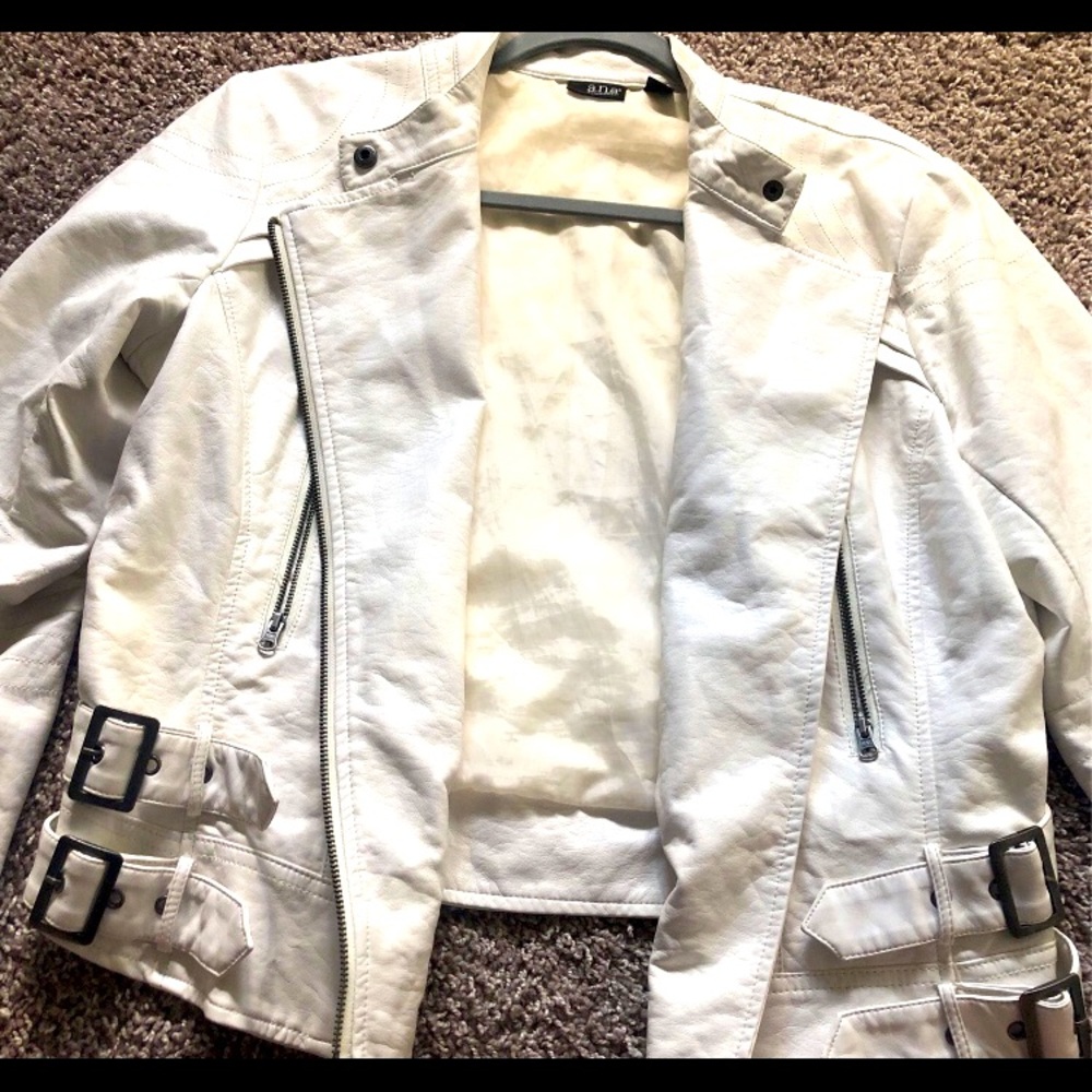 White leather jacket
